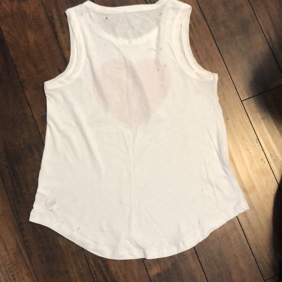 NWOT CHASER DISTRESSED TANK WITH HEART GRAPHIC - Picture 5 of 6